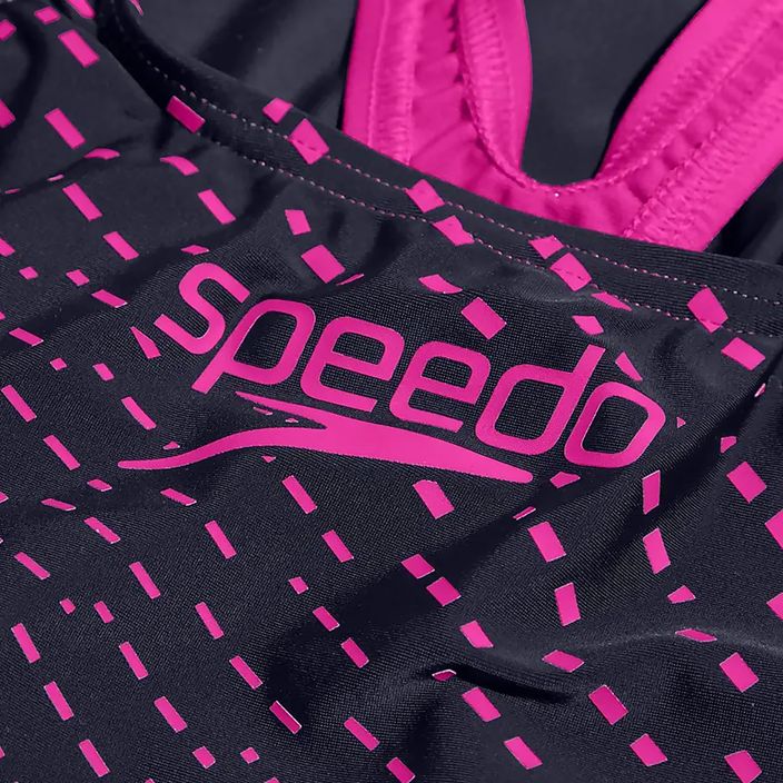 Speedo Medley Logo Medalist παιδικό ολόσωμο μαγιό navy/pink 5
