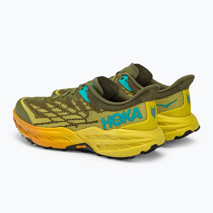 HOKA Speedgoat 5 ανδρικά παπούτσια για τρέξιμο πράσινο-κίτρινο 1123157-APFR 4