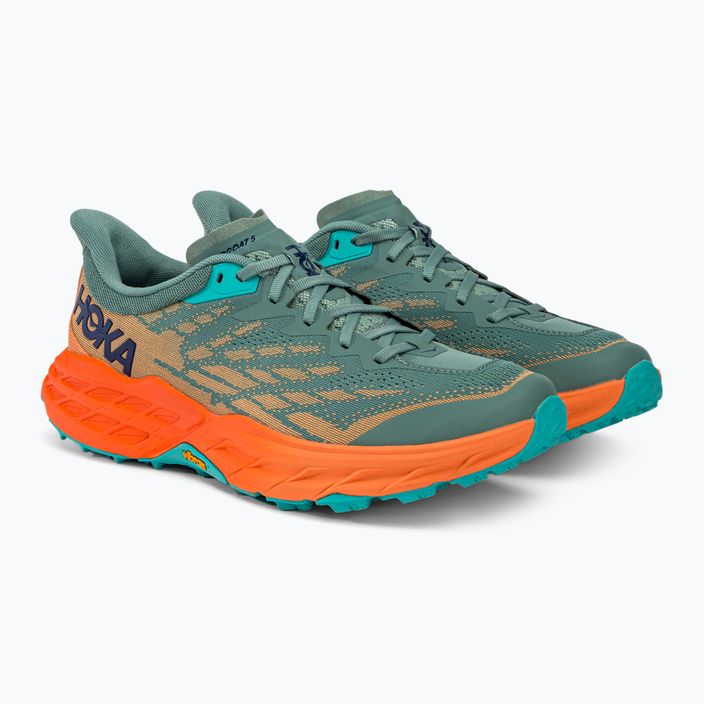 HOKA Speedgoat 5 ανδρικά παπούτσια για τρέξιμο πράσινο-πορτοκαλί 1123157-TMOR 3