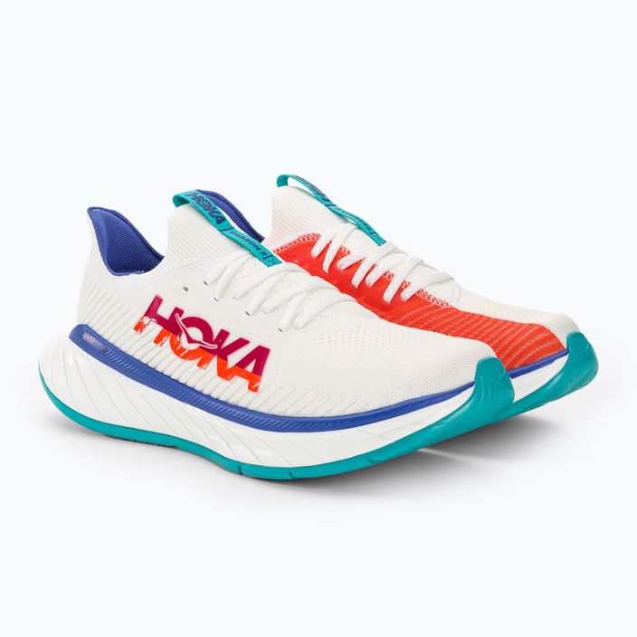 Ανδρικά παπούτσια τρεξίματος HOKA Carbon X 3 λευκό/φλόγα 4
