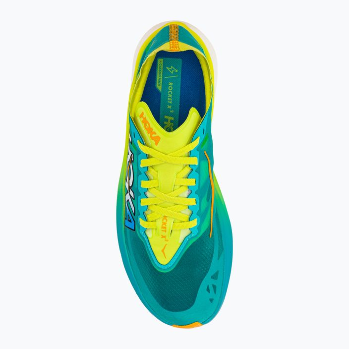 HOKA Rocket X 2 ανδρικά παπούτσια για τρέξιμο μπλε/κίτρινο 1127927-CEPR 5