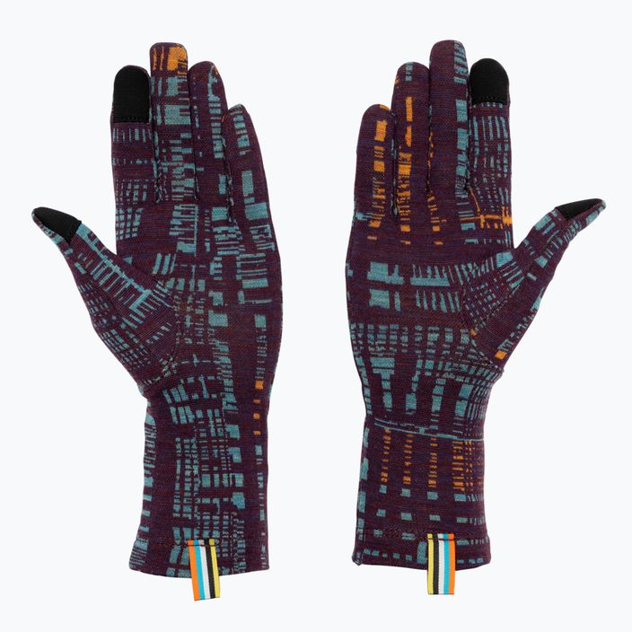 Smartwool Thermal Merino γάντια πεζοπορίας μοβ ίριδα digi καρό 2