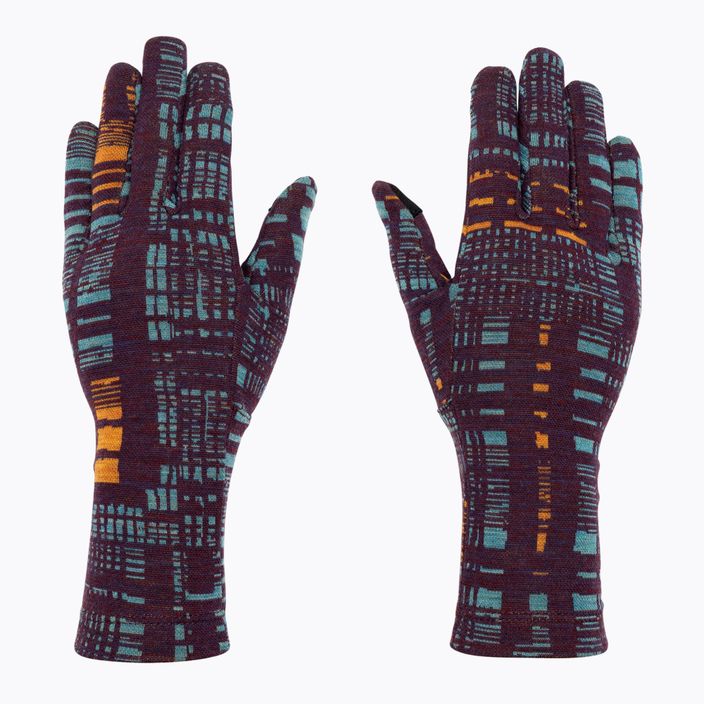 Smartwool Thermal Merino γάντια πεζοπορίας μοβ ίριδα digi καρό 3