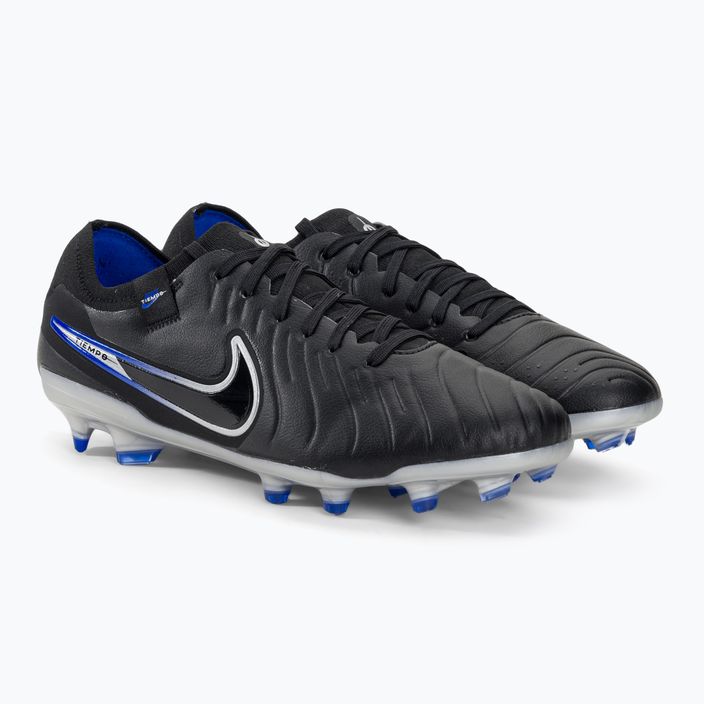 Nike Tiempo Legend 10 Pro FG μπότες ποδοσφαίρου μαύρες/χρωμιωμένες/υπέροχες πραγματικές 4