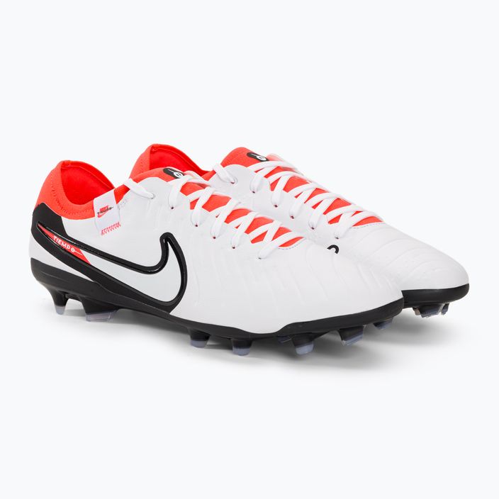 Nike Tiempo Legend 10 Pro FG άσπρο/μαύρο/βυσσινί μποτάκια ποδοσφαίρου 4