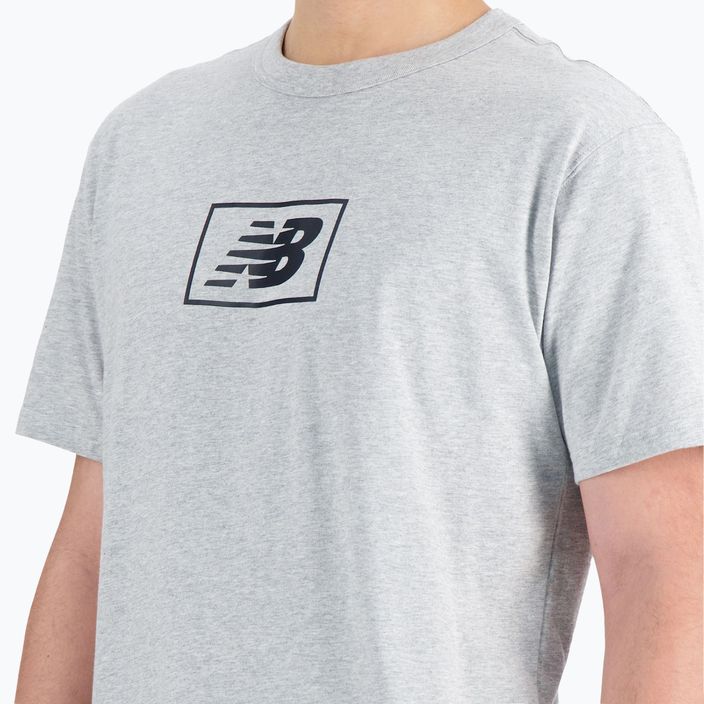 Ανδρικό New Balance Essentials Logo αθλητικό γκρι T-shirt 3