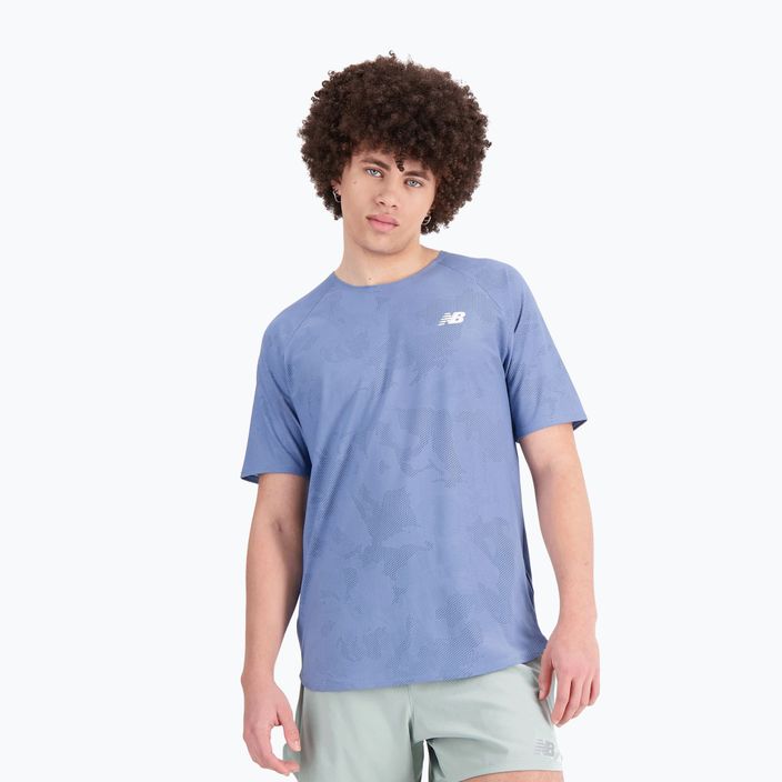 Ανδρικό αθλητικό μπλουζάκι New Balance Q Speed Jacquard Short mercury running shirt