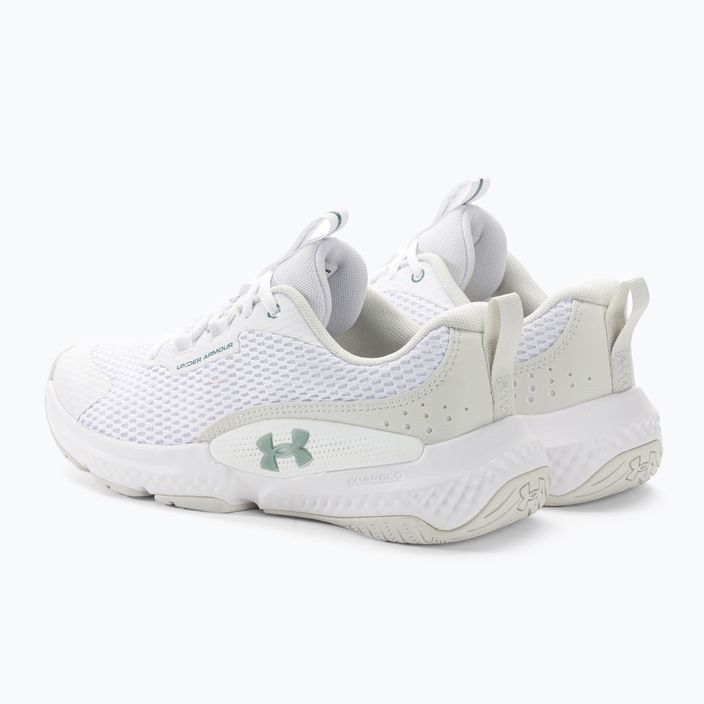 Γυναικεία αθλητικά παπούτσια προπόνησης Under Armour W Dynamic Select λευκό/λευκό πηλό/μεταλλικό πράσινο grit 3