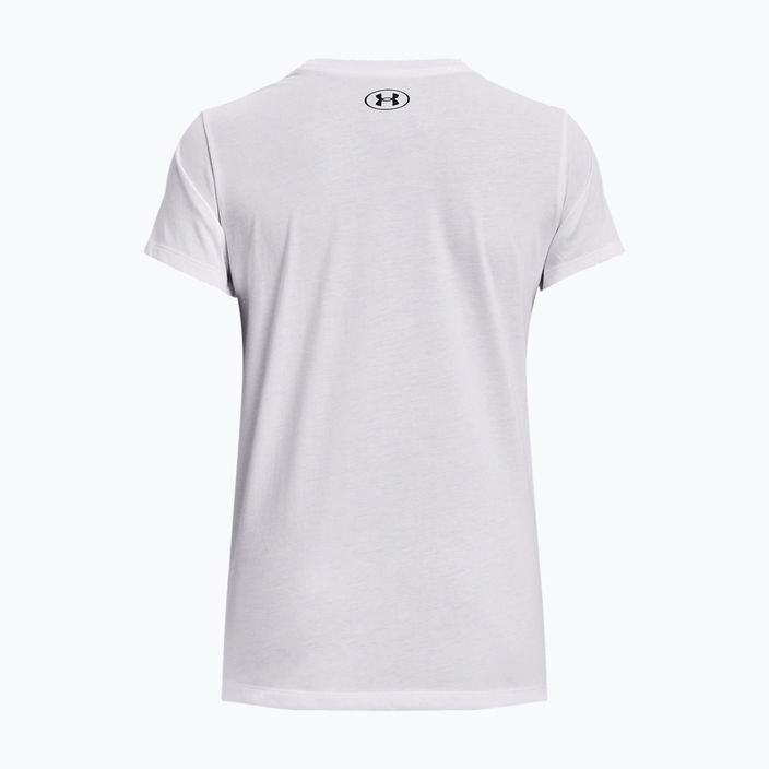 Under Armour Sportstyle LC γυναικείο t-shirt λευκό/μαύρο 5