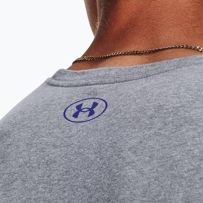 Ανδρικό μπλουζάκι Under Armour Big Logo Fill steel light heather/μαύρο/royal 4