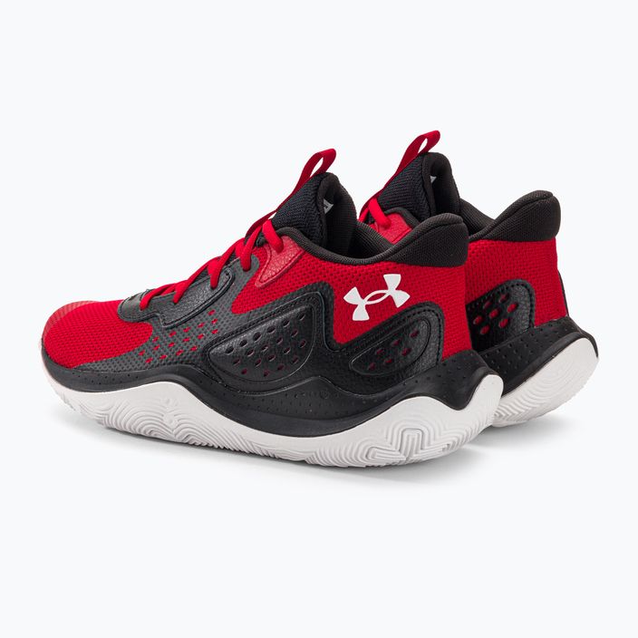 Under Armour Jet'23 κόκκινα/μαύρα/λευκά παπούτσια μπάσκετ 3