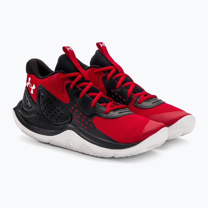 Under Armour Jet'23 κόκκινα/μαύρα/λευκά παπούτσια μπάσκετ 4