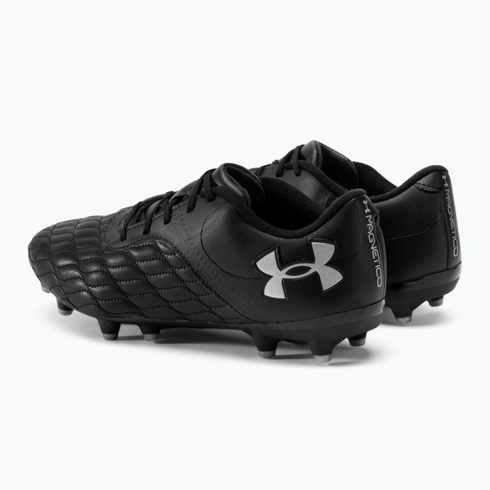 Under Armour Magnetico Select 3.0 FG ποδοσφαιρικά παπούτσια μαύρα/μεταλλικό ασήμι 3