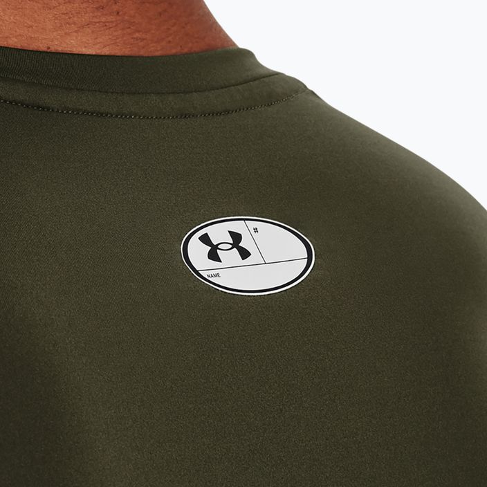 Under Armour HG Armour Comp SS ανδρικό μπλουζάκι προπόνησης marine από πράσινο/λευκό 3