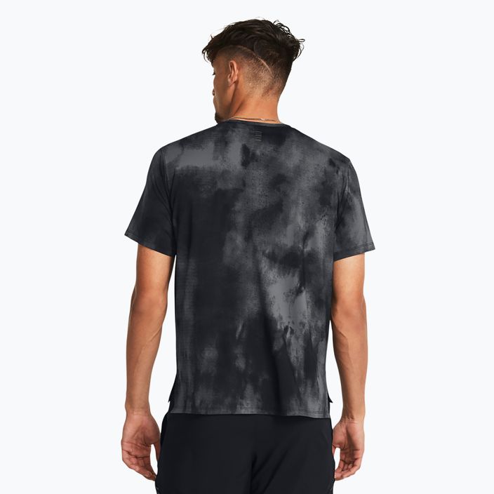 Under Armour Laser Wash ανδρικό αθλητικό μπλουζάκι μαύρο/καστρίλινο/ανακλαστικό 2