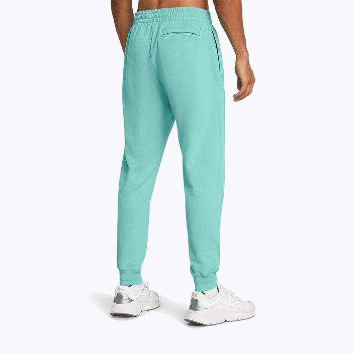 Under Armour ανδρικό παντελόνι Rival Fleece Joggers radial τυρκουάζ/λευκό παντελόνι 3