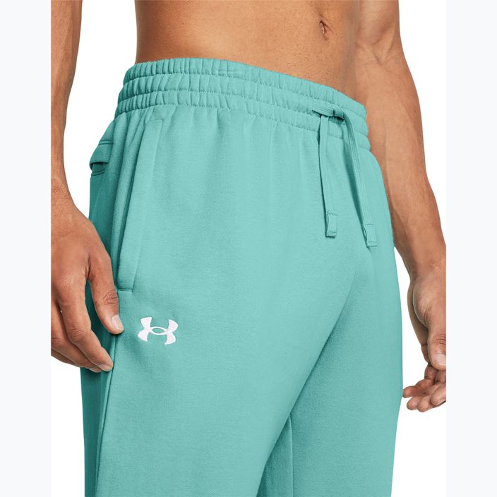 Under Armour ανδρικό παντελόνι Rival Fleece Joggers radial τυρκουάζ/λευκό παντελόνι 4