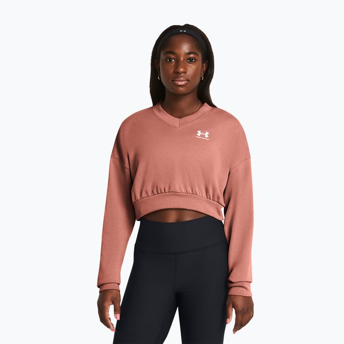 Under Armour γυναικεία φούτερ προπόνησης Rival Terry Os Crop Crew canyon pink/white