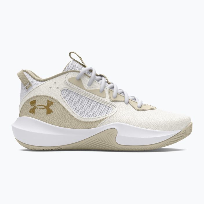 Under Armour Lockdown 6 παπούτσια μπάσκετ λευκό/βυθιστό/μεταλλικό χρυσό 9