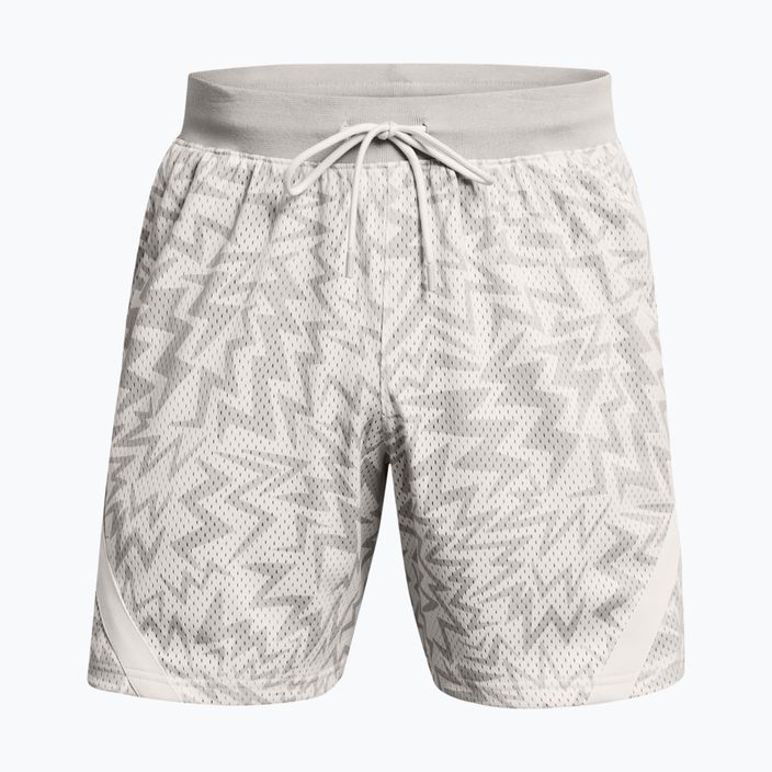 Under Armour Curry Mesh Short ανδρικό σορτς μπάσκετ λευκό γκρι/μοντέρνα γκρι 2