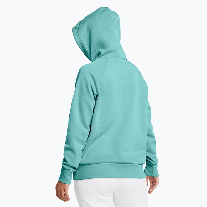 Γυναικείο Under Armour Rival Fleece Hoodie radial τυρκουάζ/λευκό 2