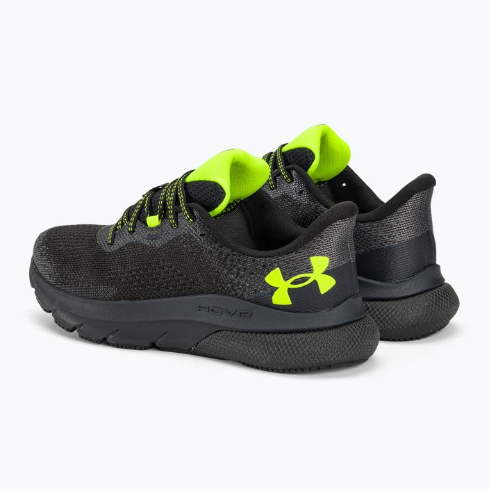 Under Armour Hovr Turbulence 2 ανδρικά παπούτσια για τρέξιμο μαύρο/μαύρο/κίτρινο υψηλής ορατότητας 3