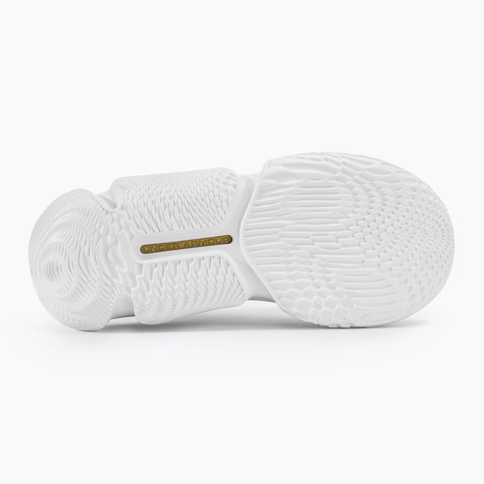 Under Armour Flow Futr X3 παπούτσια μπάσκετ λευκό/λευκό/μεταλλικό χρυσό 4