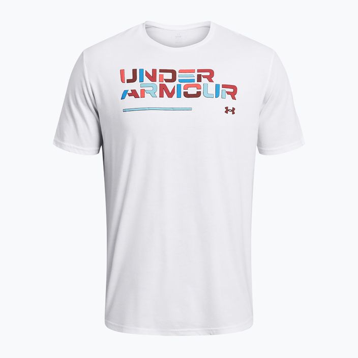 Ανδρικό μπλουζάκι Under Armour Colorblock Wordmark λευκό/μαύρο 3