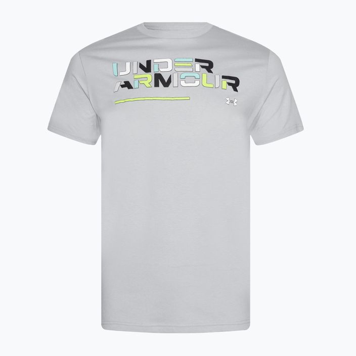 Under Armour ανδρικό μπλουζάκι Colorblock Wordmark mod γκρι/μαύρο t-shirt 3