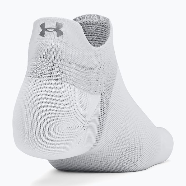 Ανδρικές κάλτσες τρεξίματος Under Armour Dry Run Lite No Show 3 ζευγάρια λευκές/λευκές/ανακλαστικές 3