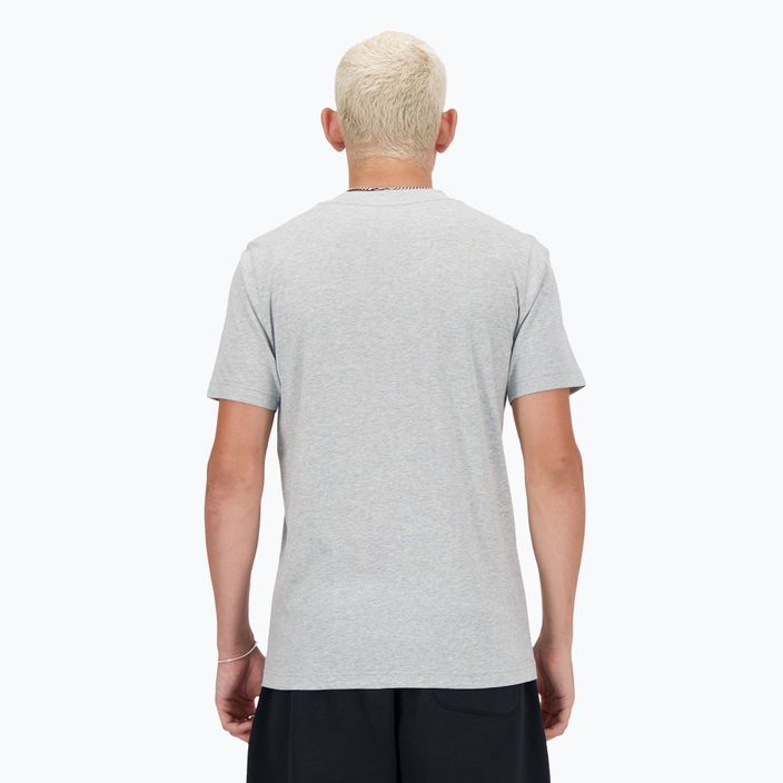 Ανδρικό New Balance Stacked Logo αθλητικό γκρι T-shirt 4