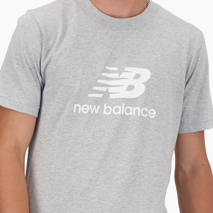 Ανδρικό New Balance Stacked Logo αθλητικό γκρι T-shirt 6