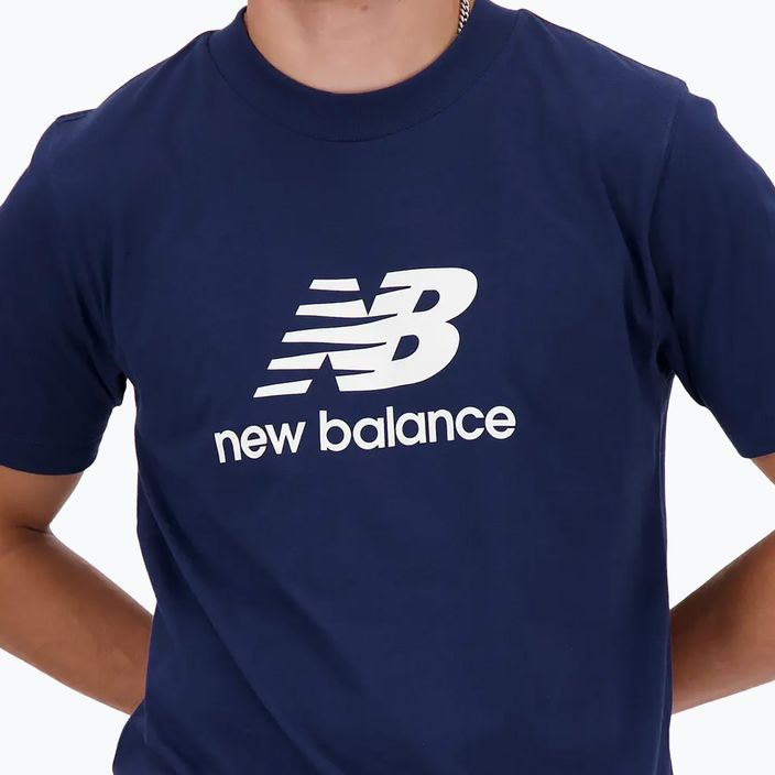 Ανδρικό μπλουζάκι New Balance Stacked Logo navy 4