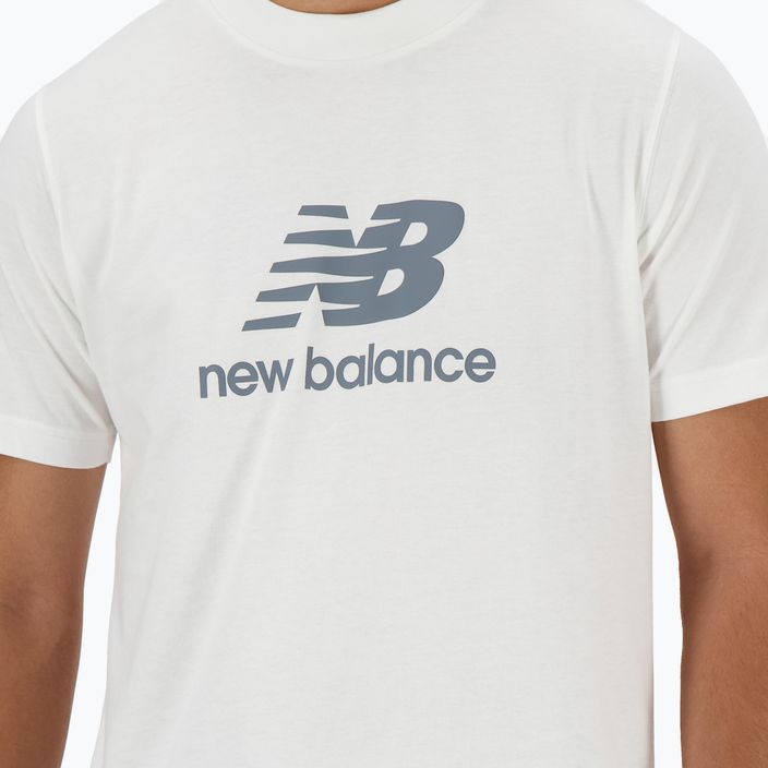 Ανδρικό T-shirt New Balance Stacked Logo λευκό 4