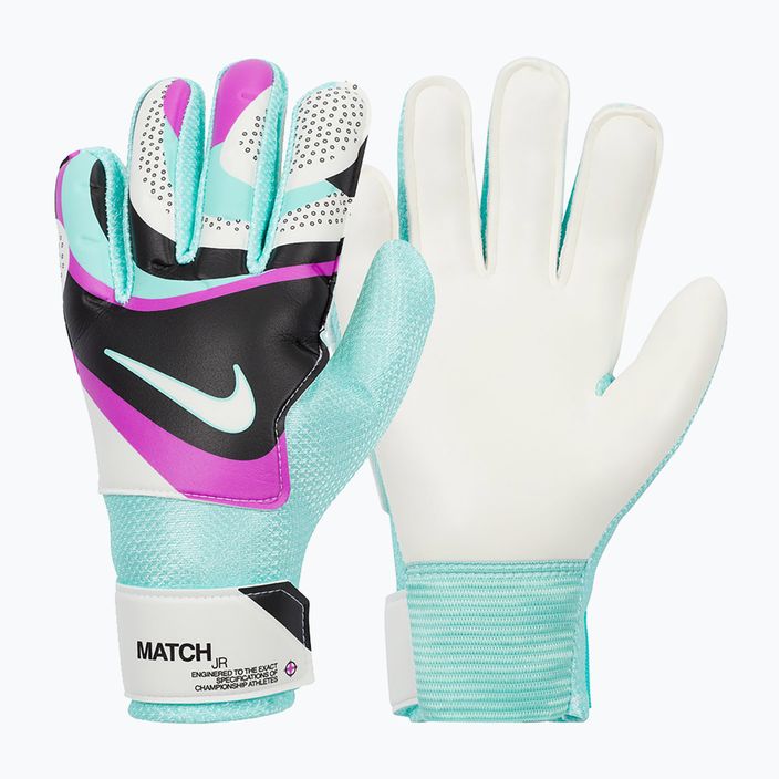 Παιδικά γάντια τερματοφύλακα Nike Match μαύρα/υπερ τυρκουάζ/φούξια