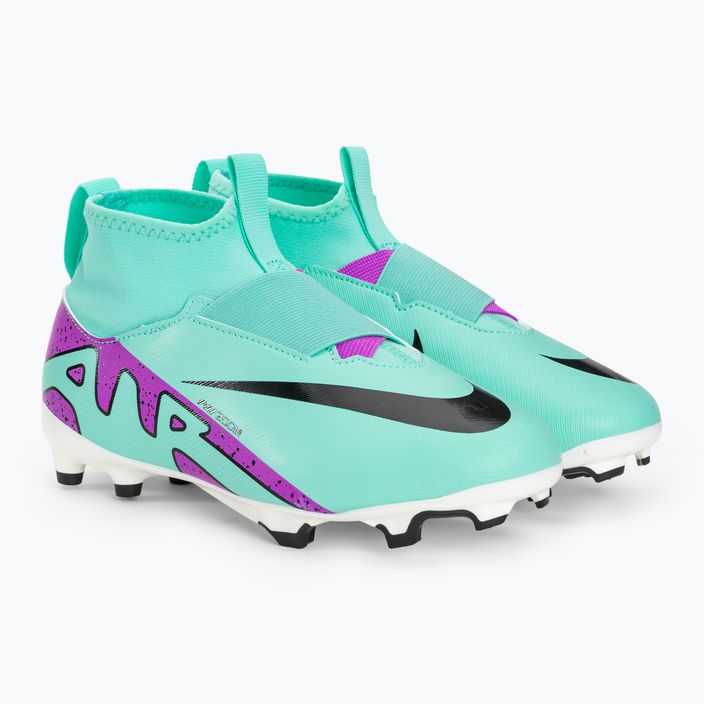 Παιδικές μπότες ποδοσφαίρου Nike Jr Zoom Mercurial Superfly 9 Academy FG/MG hyper turquoise/μαύρο/λευκό/φούξια όνειρο 4