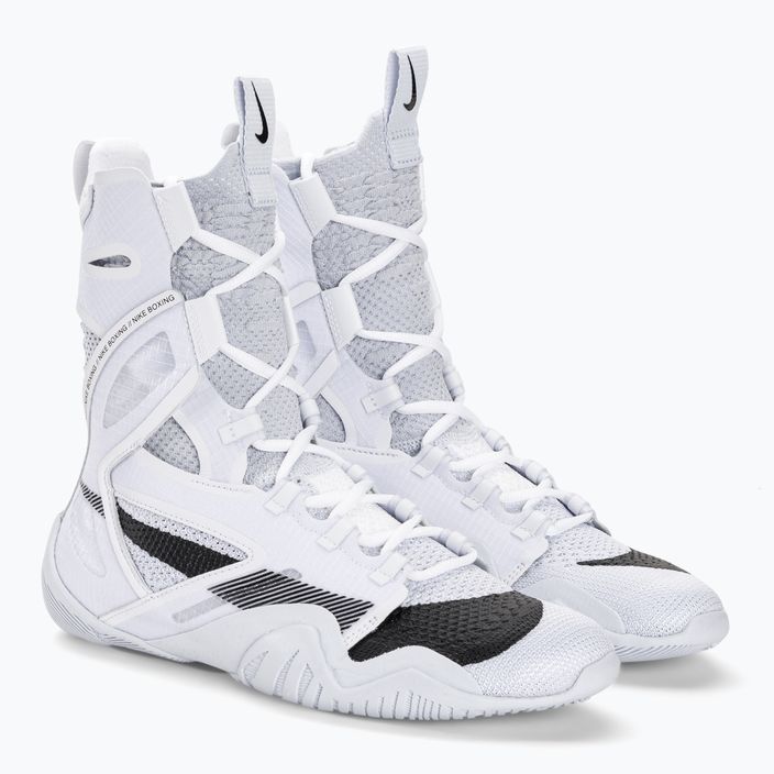 Nike Hyperko 2 λευκά/μαύρα/ποδοσφαιρικά γκρι παπούτσια πυγμαχίας 4