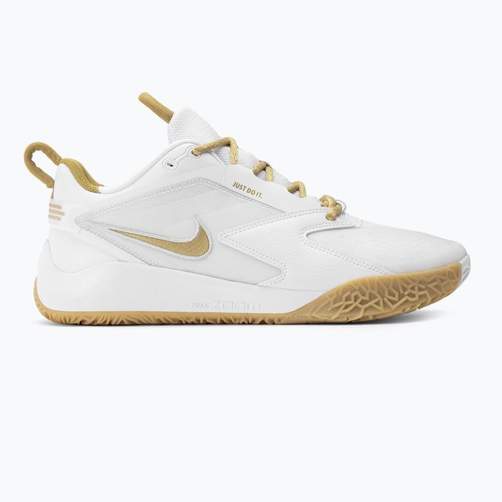 Nike Zoom Hyperace 3 παπούτσια βόλεϊ λευκό/mtlc χρυσό-φωτονική σκόνη 2