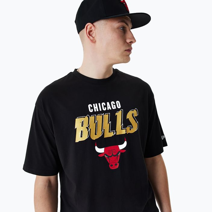 Ανδρικό New Era Team Script OS Tee Chicago Bulls μαύρο 4