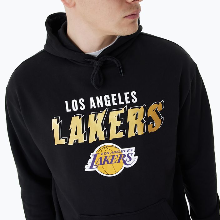 Ανδρικό New Era Team Script OS Hoody Los Angeles Lakers μαύρο 4