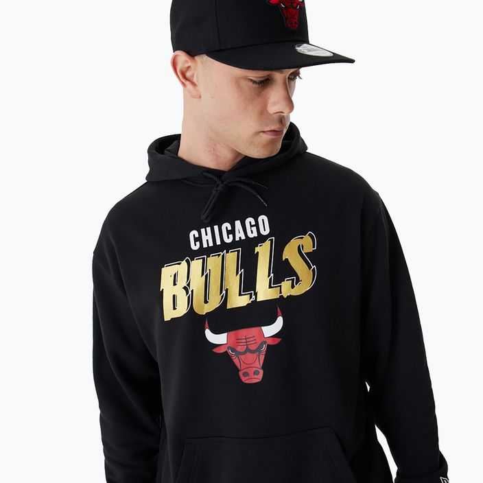New Era Team Script OS Hoody Chicago Bulls ανδρικό φούτερ μαύρο 5