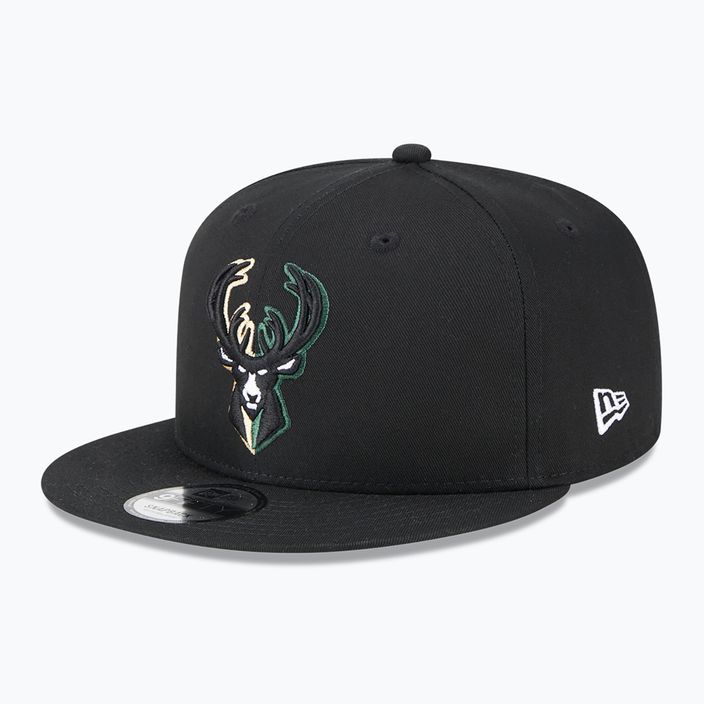 New Era Split Logo 9Fifty Milwaukee Bucks καπέλο μαύρο 2