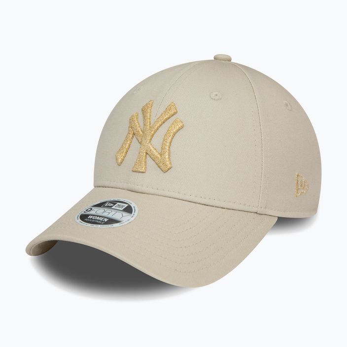 Γυναικείο καπέλο μπέιζμπολ New Era Metallic Logo 9Forty New York Yankees ανοιχτό μπεζ