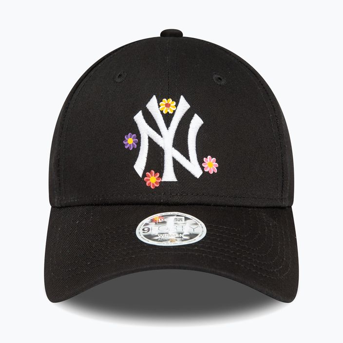 Γυναικείο καπέλο μπέιζμπολ New Era Flower 9Forty New York Yankees μαύρο 2