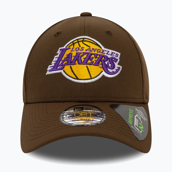 Ανδρικό καπέλο μπέιζμπολ New Era Repreve 9Forty Los Angeles Lakers σκούρο καφέ 2