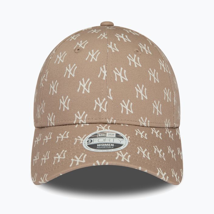 Γυναικείο New Era Monogram 9Forty New York Yankees καπέλο μπέιζμπολ σε καφέ παστέλ χρώμα 2