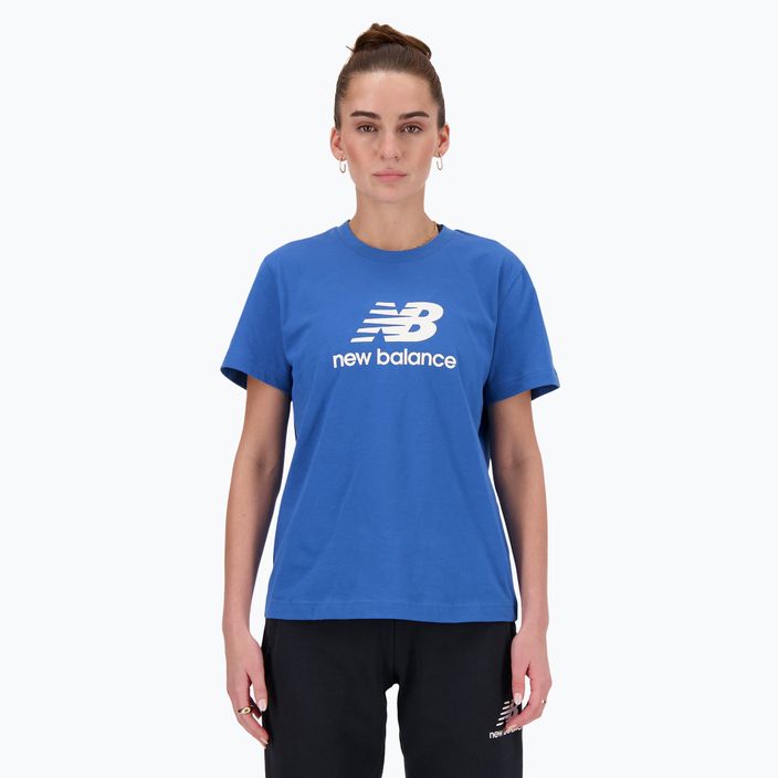Γυναικεία μπλούζα New Balance Jersey Stacked Logo T-Shirt blueagat