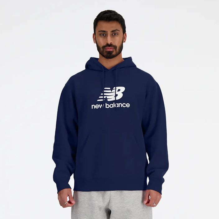 Ανδρικό φούτερ New Balance Stacked Logo French Terry Hoodie navy