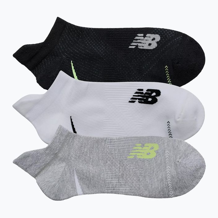 New Balance Running Repreve No Show Tab κάλτσες 3 ζευγάρια γκρι/λευκό/μαύρο 2