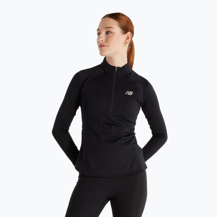 Γυναικείο New Balance Athletics Heat Grid 1/2 Zip μαύρο μακρυμάνικο για τρέξιμο